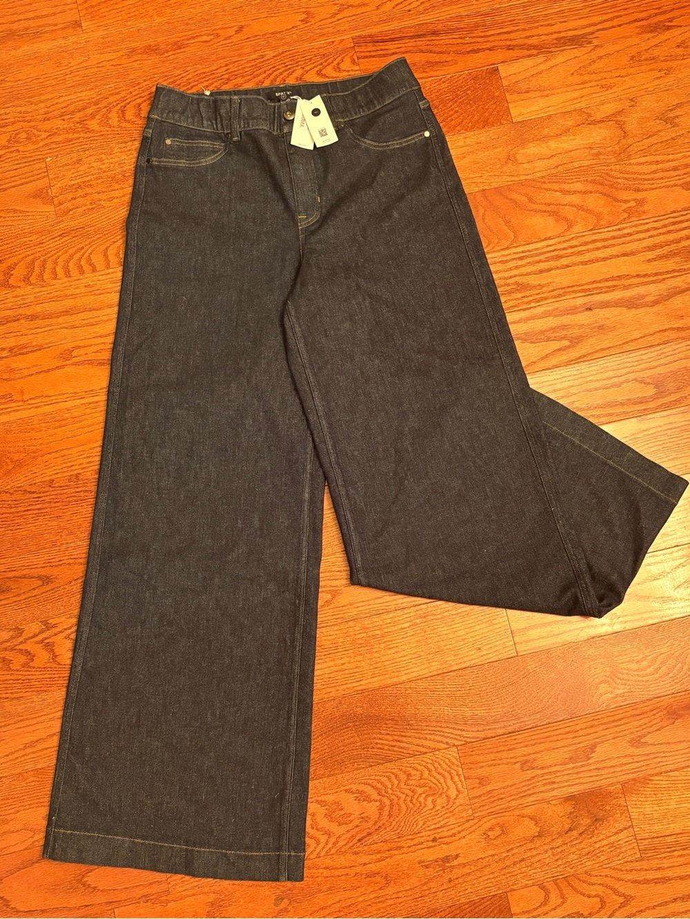 SPANX NWT Wide Leg Dark Blue Women's Jeans size 1x Tall